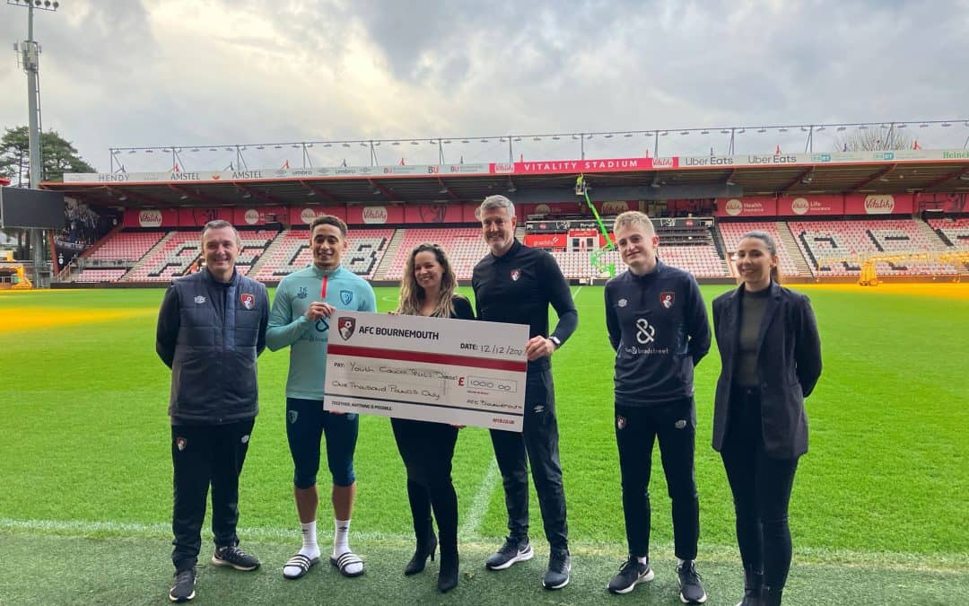 AFC Bournemouth’s Community Fund Generously Supports Youth Cancer Trust with £1,000 Donation